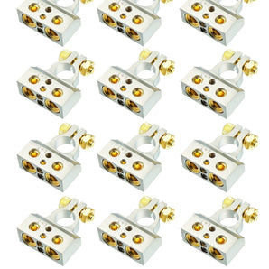 12 Absolute BTC300P 0/2/4/6/8 AWG Single Positive Power Battery Terminal Connectors Chrome