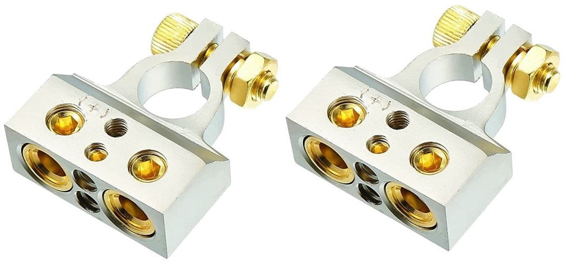 2 American Terminal ABTC300P 0/2/4/6/8 AWG Single Positive Power Battery Terminal Connectors Chrome