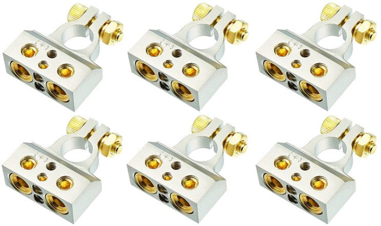 6 Absolute BTC300P 0/2/4/6/8 AWG Single Positive Power Battery Terminal Connectors Chrome