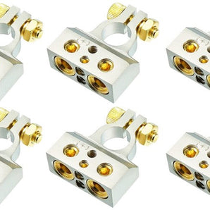 6 American Terminal ABTC300P 0/2/4/6/8 AWG Single Positive Power Battery Terminal Connectors Chrome