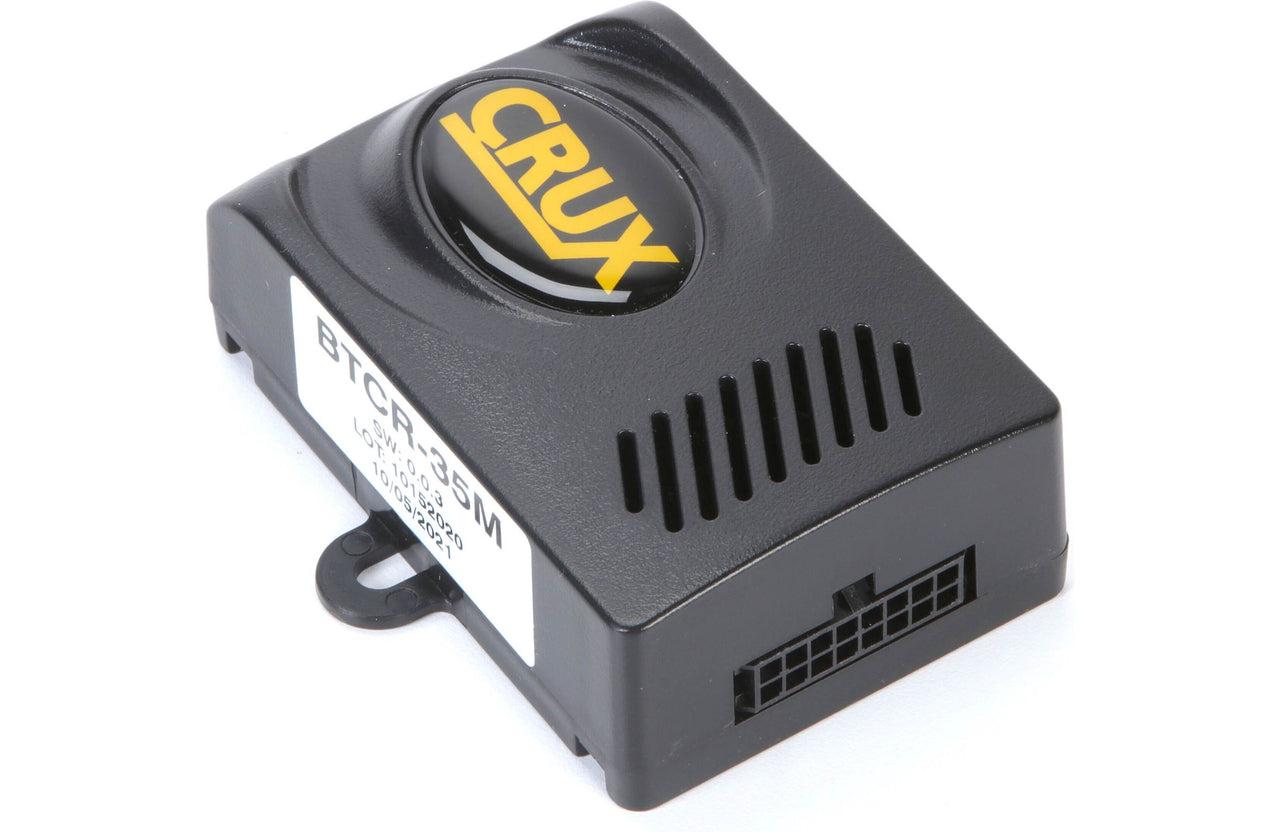 Crux BTCR-35M Bluetooth Interface Add hands-free calling and audio streaming to the factory system in select compatible 2004-up Chrysler, Dodge, Jeep, and Volkswagen vehicles