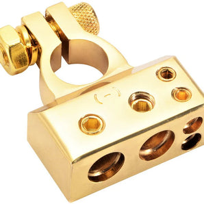 MK Audio Car Battery Gold Terminals Negative Heavy Duty Plated Connectors