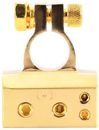 Thumbnail for Absolute BTG300PN 0/2/4/6/8 AWG Gold Single Positive & Negative Power Battery Terminal Connectors