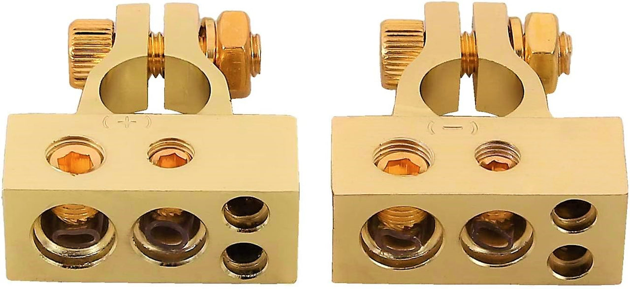 Absolute BTG300PN 0/2/4/6/8 AWG Gold Single Positive & Negative Power Battery Terminal Connectors