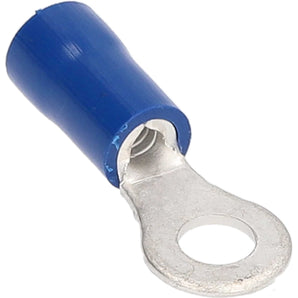 Install Bay BVRT8 blue vinyl ring terminal for 16-14 gauge wire, ideal for electrical connections.