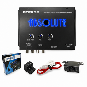 Absolute BXPRO2 Epicenter Digital Bass Maximizer Processor with Dash Mount Remote Control & 4Gauge Amp Kit