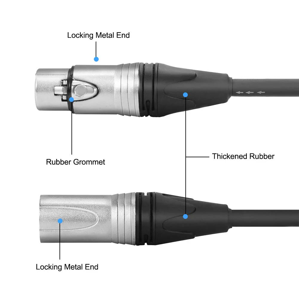 MR DJ CXMXF25 25' XLR Male to XLR Female Microphone Balanced Instrumental Dj XLR Interconnect Cable