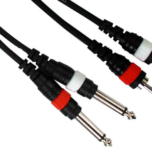 MR DJ CDQR3 3 Feet Dual 1/4" Mono to Dual RCA Male Audio Cable