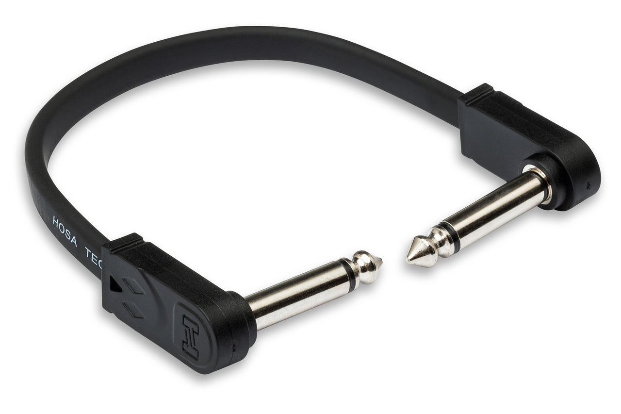 Hosa CFP-106 Flat Guitar Pedalboard Patch Cable Right Angle to Right Angle 6"