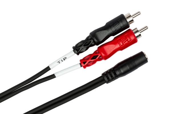 Hosa CFR-210 Stereo Breakout Cable - 3.5mm TRS Female to Dual RCA Male - 10 foot