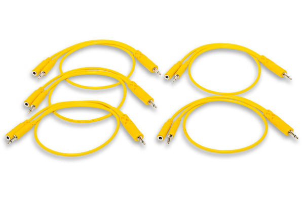Hosa CMM-545Y Hopscotch Eurorack Patch Cables - 1.5 foot (Yellow) 5-pack