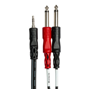 Hosa CMP-153 Stereo Breakout Cable - 3.5mm TRS Male to Left and Right 1/4-inch TS Male - 3 foot