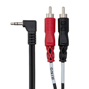 Hosa CMR-210 Stereo Breakout Cable - 3.5mm TRS Male to Left and Right RCA Male - 10 foot