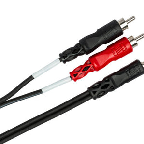 Hosa CMR-225 Stereo Breakout Cable - 3.5mm TRS Male to Left and Right RCA Male - 25 foot
