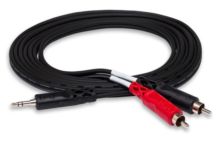 Hosa CMR-210 Stereo Breakout Cable - 3.5mm TRS Male to Left and Right RCA Male - 10 foot