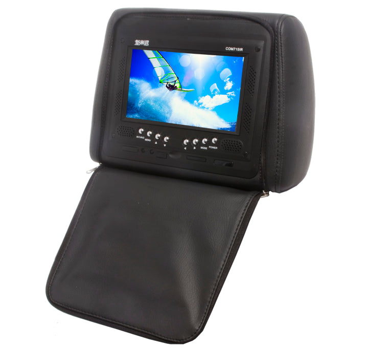 Absolute COM715IRB 7.5" Universal Headrest TFT/LCD Monitor W/IR Zipper Cover