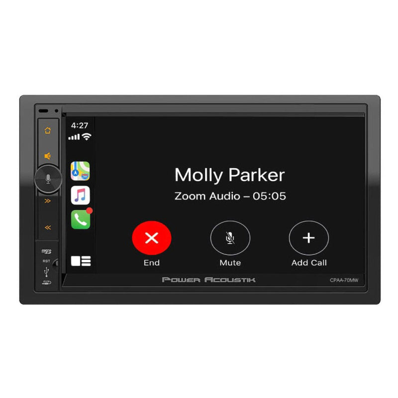 Power Acoustik CPAA-70MW 2-DIN Digital Media Car Stereo w/ Wireless Apple CarPlay & Android Auto, Bluetooth Connectivity, & 7” LCD