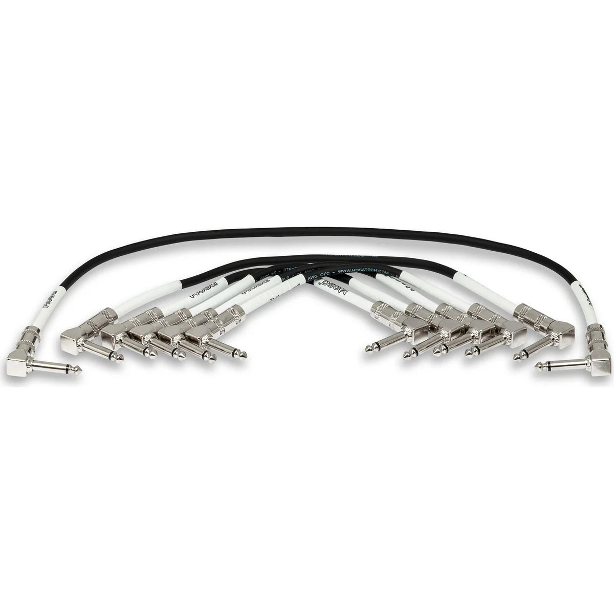 Hosa CPE-411 Patch Cable Pack - Right-angle to Right-angle, Various Lengths (6-pack)