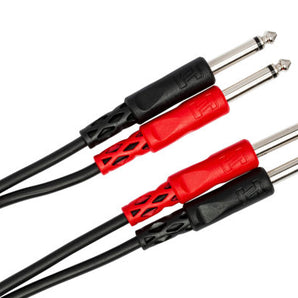 Hosa CPP-201 Stereo Interconnect Cable - Dual 1/4-inch TS Male to Same - 3.3 foot
