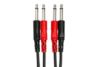 Thumbnail for Hosa CPP-204 Stereo Interconnect Cable Dual 1/4-inch TS Male to Same 13.2 foot