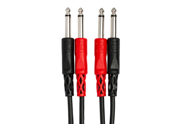 Hosa CPP-202 Stereo Interconnect Cable - Dual 1/4-inch TS Male to Same - 6.6 foot