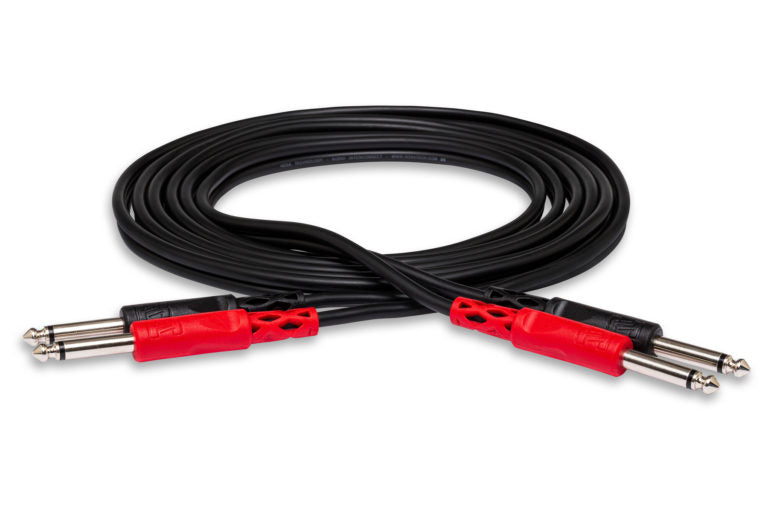Hosa CPP-202 Stereo Interconnect Cable - Dual 1/4-inch TS Male to Same - 6.6 foot