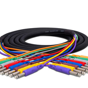 Hosa CPP-802 8-channel 1/4-inch TS Male Snake - 6.6 foot