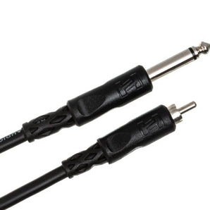 Hosa CPR-103R Interconnect Cable Right-angle 1/4-inch TS Male to RCA Male 3 foot