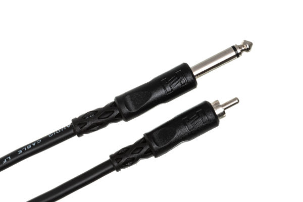 Hosa CPR-103R Interconnect Cable Right-angle 1/4-inch TS Male to RCA Male 3 foot