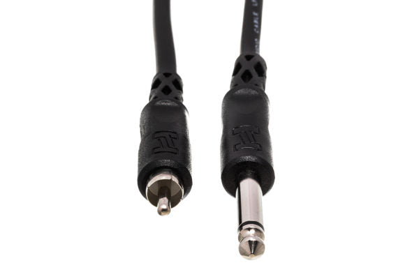 Hosa CPR-103R Interconnect Cable Right-angle 1/4-inch TS Male to RCA Male 3 foot