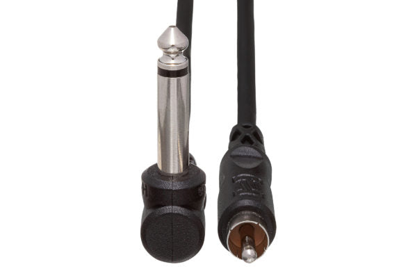 Hosa CPR-103R Interconnect Cable Right-angle 1/4-inch TS Male to RCA Male 3 foot