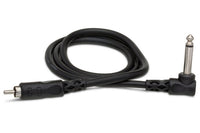 Thumbnail for Hosa CPR-103R Interconnect Cable Right-angle 1/4-inch TS Male to RCA Male 3 foot