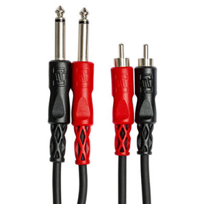 Hosa CPR-201 Stereo Interconnect Cable - Dual 1/4-inch TS Male to Dual RCA Male - 3.3 foot