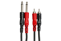 Thumbnail for Hosa CPR-202 Stereo Interconnect Cable - Dual 1/4-inch TS Male to Dual RCA Male - 6.6 foot