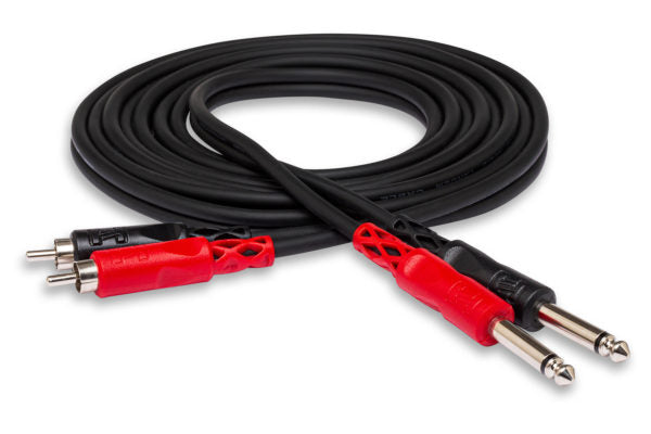 Hosa CPR-206 Stereo Interconnect Cable Dual 1/4-inch TS Male to Dual RCA Male 20 foot