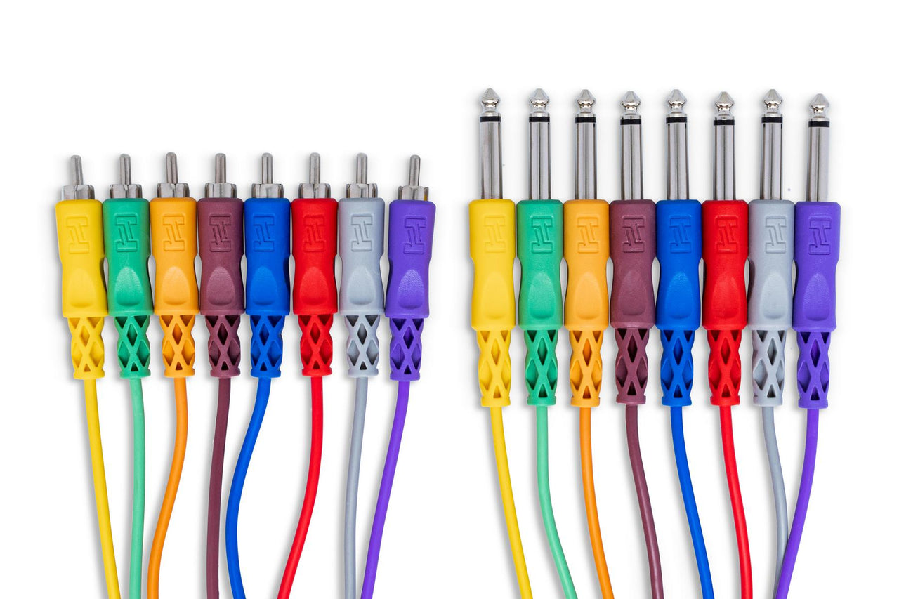 Hosa CPR-803 8-channel 1/4-inch TS Male to RCA Male Snake - 9.9 foot