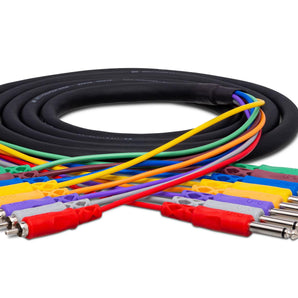 Hosa CPR-802 8-channel 1/4-inch TS Male to RCA Male Snake - 6.6 foot