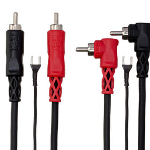 Hosa CRA-201DJ Stereo Interconnect Dual RCA to Dual Right Angle RCA Cable with Ground Wire - 3.3 foot