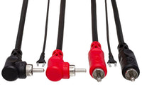 Thumbnail for Hosa CRA-203DJ Stereo Interconnect Dual RCA to Dual Right Angle RCA Cable with Ground Wire - 9.9 foot
