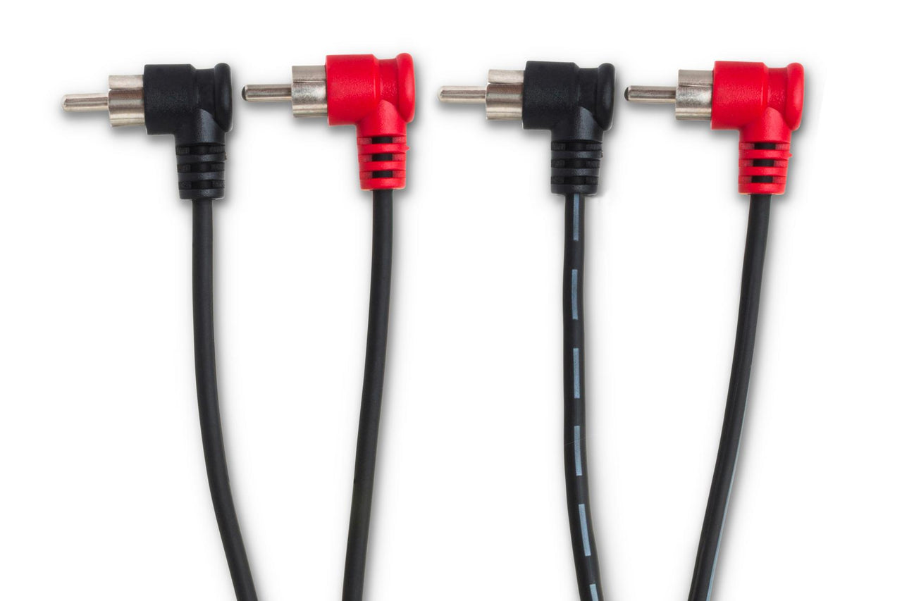 Hosa CRA-202RR Stereo Interconnect Dual Right Angle RCA to Dual Right Angle RCA Cable - 6 foot