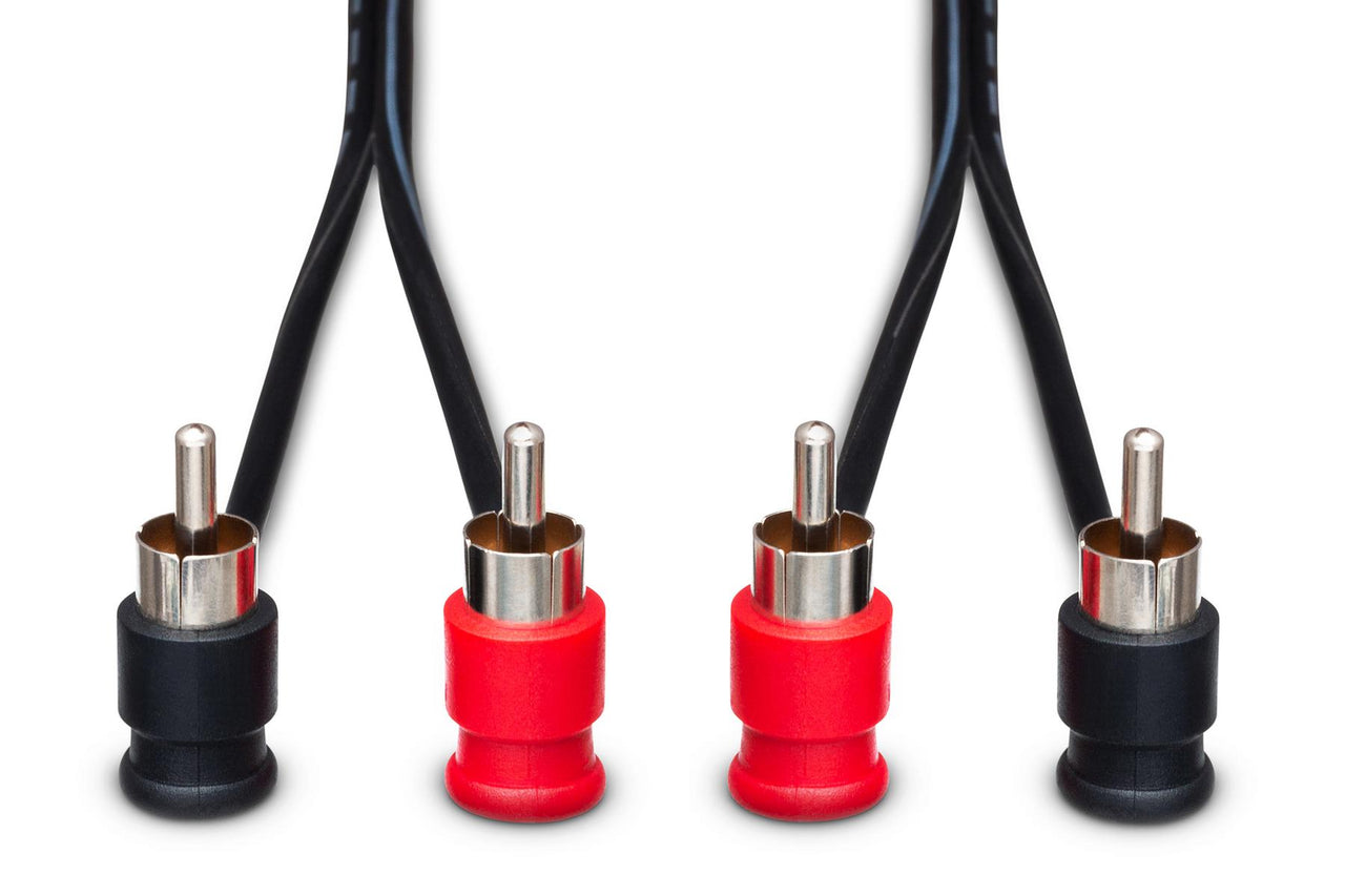 Hosa CRA-202RR Stereo Interconnect Dual Right Angle RCA to Dual Right Angle RCA Cable - 6 foot