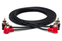 Thumbnail for Hosa CRA-202RR Stereo Interconnect Dual Right Angle RCA to Dual Right Angle RCA Cable - 6 foot