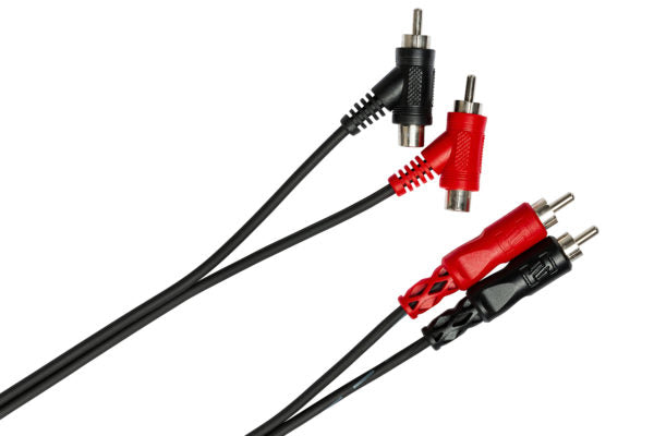 Hosa CRA-202PB Stereo Interconnect Dual RCA to Dual Piggyback RCA Cable - 6.6 foot