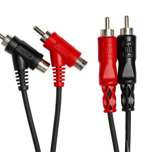 Hosa CRA-202PB Stereo Interconnect Dual RCA to Dual Piggyback RCA Cable - 6.6 foot