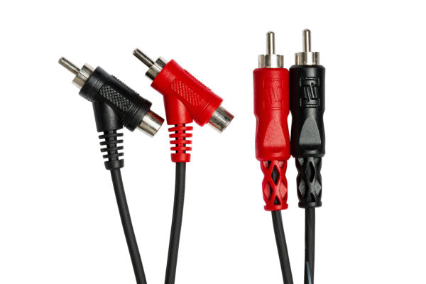 Hosa CRA-202PB Stereo Interconnect Dual RCA to Dual Piggyback RCA Cable - 6.6 foot
