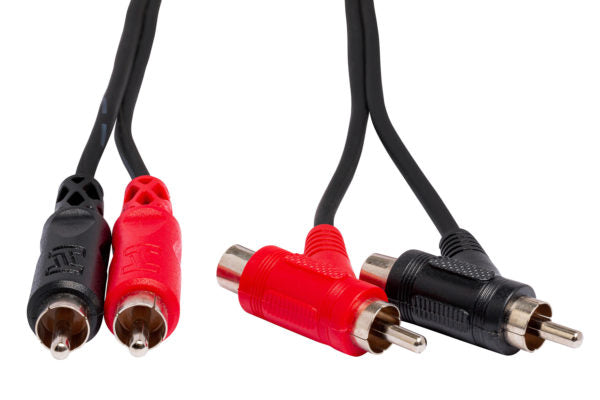 Hosa CRA-202PB Stereo Interconnect Dual RCA to Dual Piggyback RCA Cable - 6.6 foot
