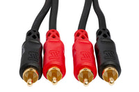 Thumbnail for Hosa CRA-201R Stereo Interconnect Dual RCA to Dual Right Angle RCA Cable - 3.3 foot