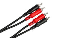 Thumbnail for Hosa CRA-202R Stereo Interconnect Dual RCA to Dual Right Angle RCA Cable - 6.6 foot