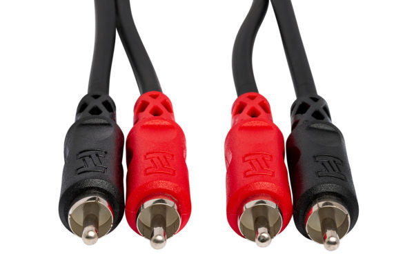 Hosa CRA-202R Stereo Interconnect Dual RCA to Dual Right Angle RCA Cable - 6.6 foot