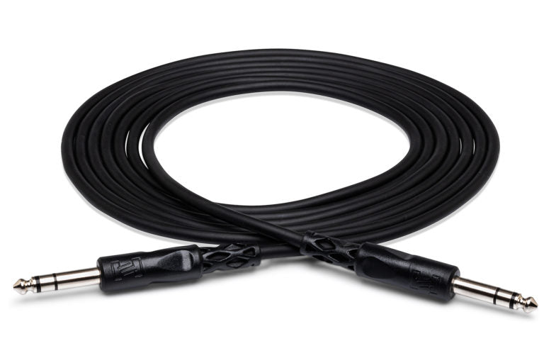 Hosa CSS-115R Balanced Interconnect Cable - 1/4-inch TRS Male to Right Angle 1/4-inch TRS Male - 15 foot
